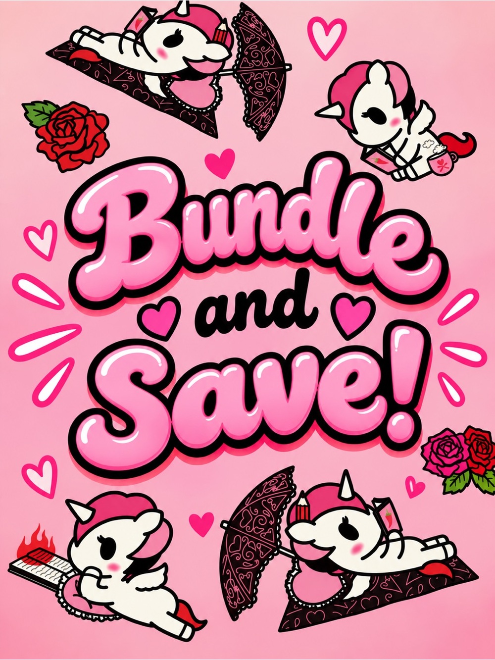 Pink 'Bundle and Save' Decorative Bath & Body Poster